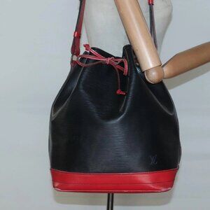 LOUIS VUITTON Epi Noe Shoulder Bag Bicolor Black Red